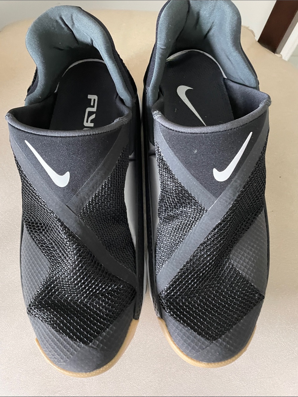 Nike Womens Black and Gum Athletic Slip-On Trainers